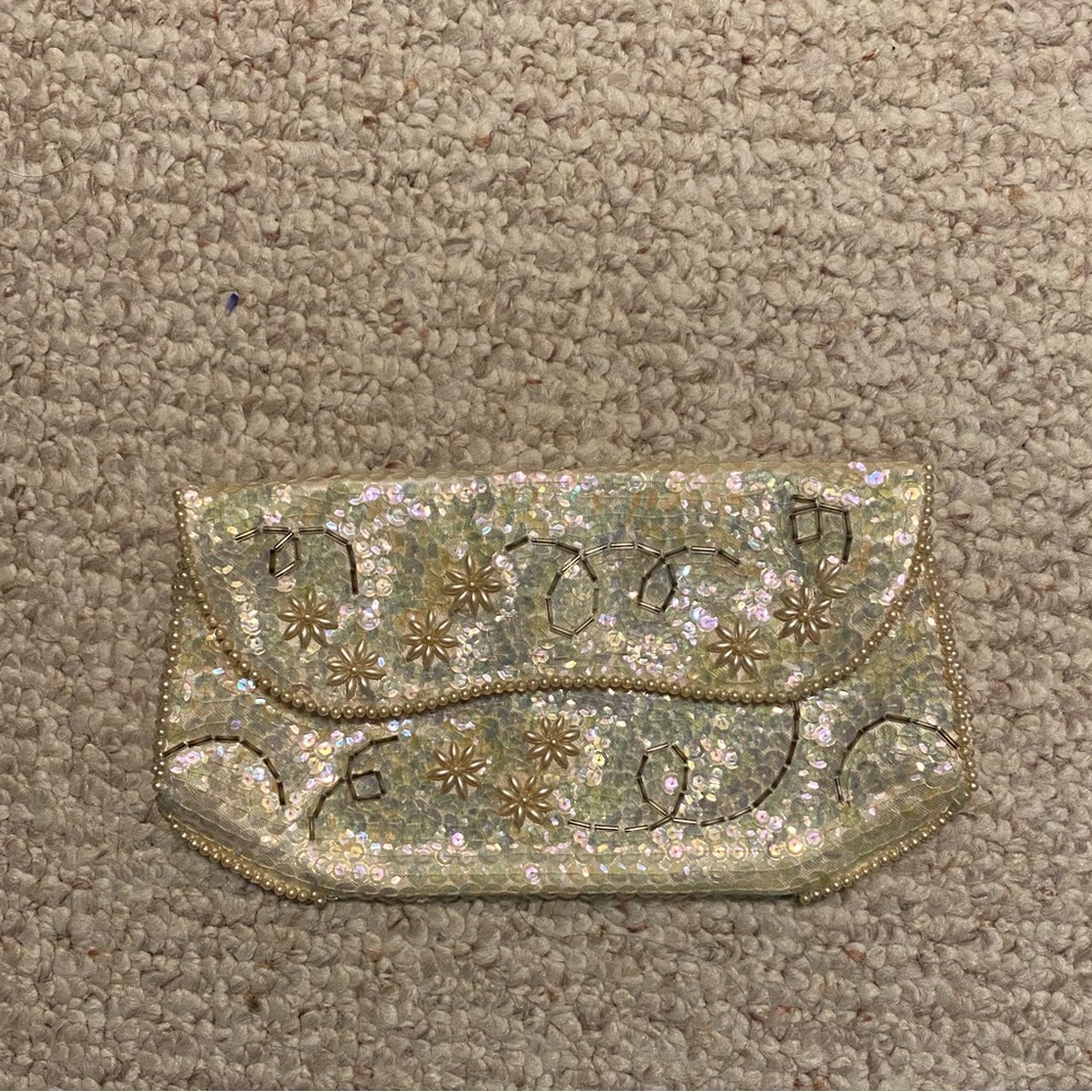 LA REGALE Vintage Beaded Sequin Clutch